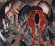 Horse with two foals